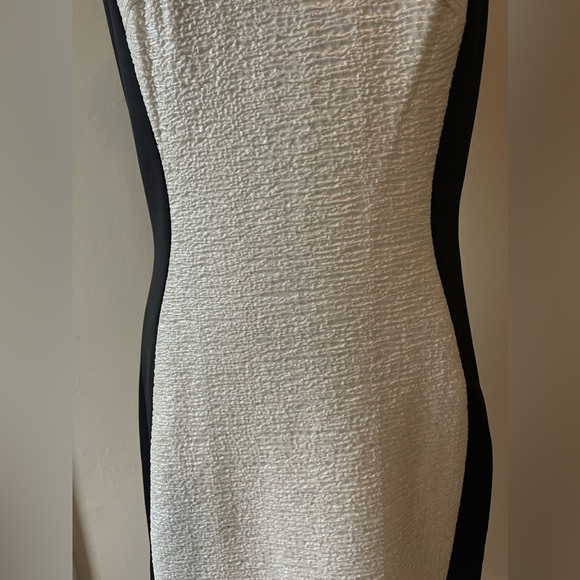JAX black/soft white contrast dress, w/ cutout neckline, size 10, like new - Picture 3 of 7